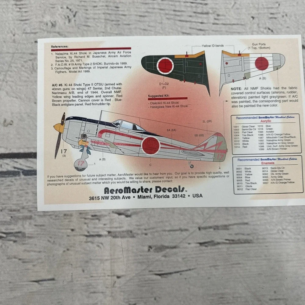 AeroMaster Products Decals 1/48 - Shoki Tojo Collection (Part 2) - 48-170